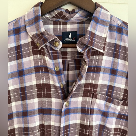 johnnie-O Garner Tucked Button-Down Shirt in Bison Plaid - Picture 3 of 8
